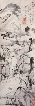 中国 Painting - Bada Shanren 風景 Juran スタイルの繁体字中国語